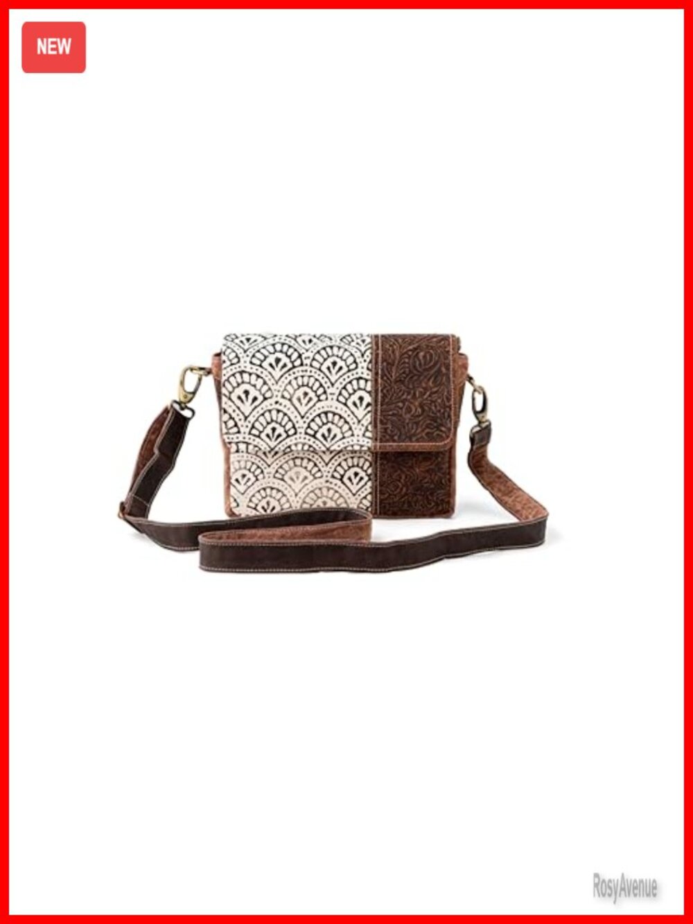 Handmade Leather Canvas Crossbody Bag Multi Pocket Messenger